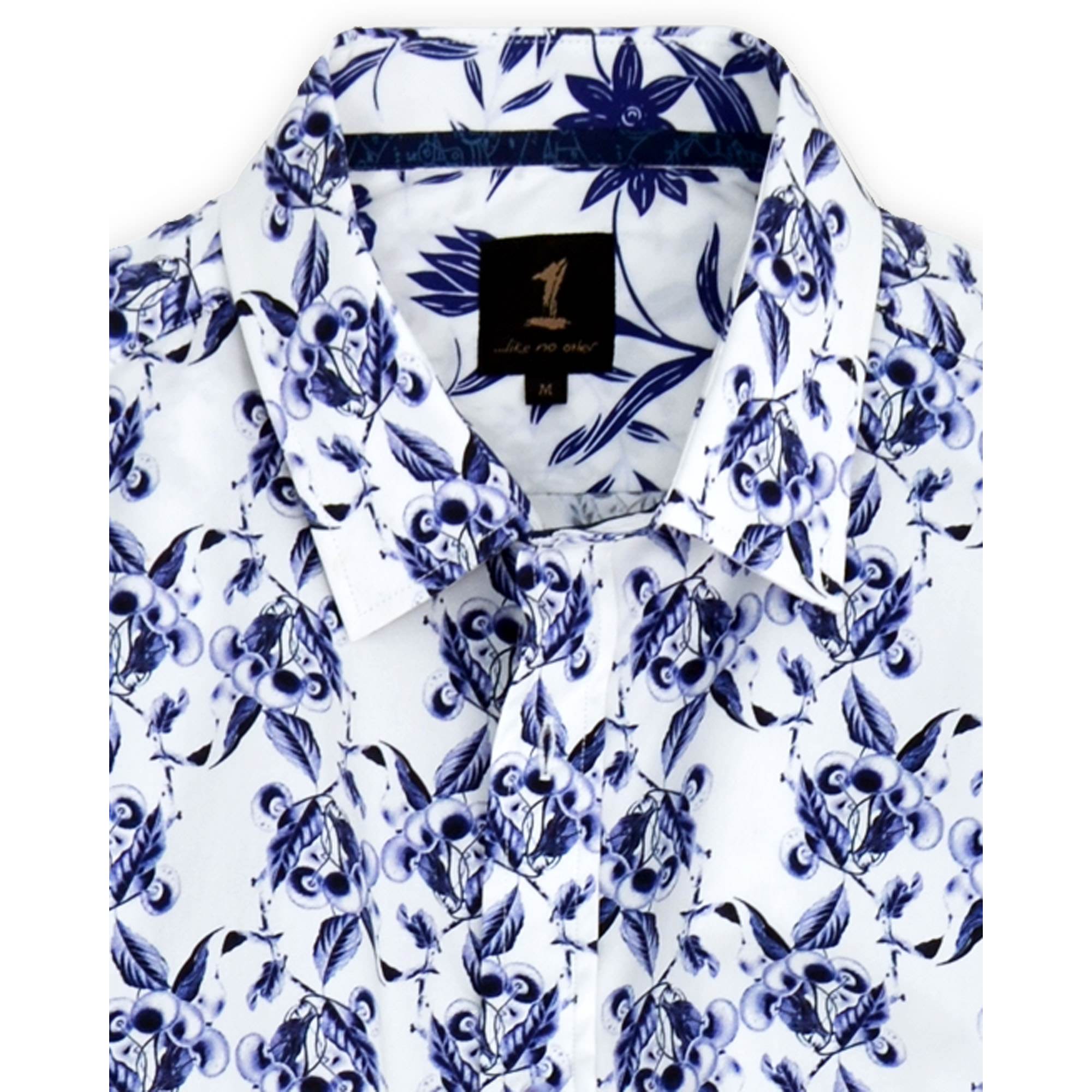 Uva Long Sleeve Print Shirt Blue & White | 1 Like No Other